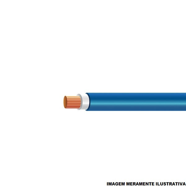 Cabo Cobre Isolado HEPR 90G 0,6/1 kV 1x 10,00 mm² NAX FLEX Azul NBR 7286 Classe 5